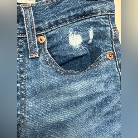 Levis Levi’s Wedgie Skinny Pacific Waves High Rise Button Fly Jeans Size 24 - Picture 4 of 9